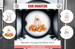 Sarcastic Autumn Fall Ghost Car Coaster Product Image 1