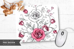 Watercolor Rose Swirls Mouse Pad PNG Design Product Image 1