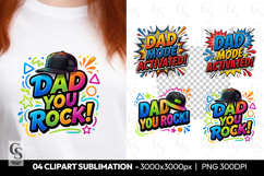 Dad You Rock Colorful Retro Typography Design Product Image 1
