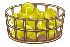 Vintage Tennis Clipart Rackets, Balls, Cap & Basket Product Image 3