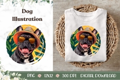 Summer French Bulldog Dog Illustration, French Bulldog PNG Product Image 1