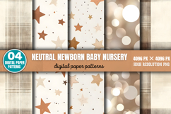 Neutral Newborn Baby Nursery Background Paper PNG Product Image 1