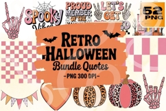 Retro Halloween PNG Quote Bundle 52 Product Image 1