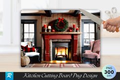 Farmhouse Mantelpiece with Burlap and Buffalo Cutting Board Product Image 1