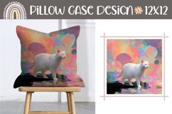 Abstract Pillow Case Design, White Cat Pillow Template Product Image 1