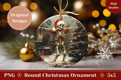 Funny Christmas Skull Ornament, Christmas Tree Ornament Product Image 1