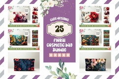 Spring Cosmetic Bag Bundle, Flowers Cosmetic Bag Designs Product Image 1