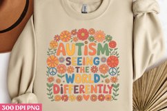 Autism_ Seeing the World PNG, Autism Sublimation PNG Product Image 2