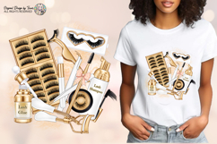 Lash Artist Sublimation PNG White Gold Beauty Design Graphic Product Image 2
