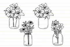 Mason Jar With Flower Svg, Flowers Svg, Mason Jar Svg, Product Image 2