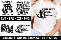 Vintage Funny Raccoon SVG Design - Admit It Life Would Be Bo Product Image 1