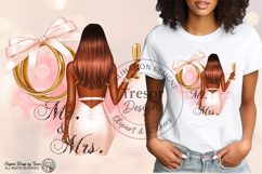 Mr And Mrs Bride Glam Girl Sticker PNG Wedding Clipart Product Image 2