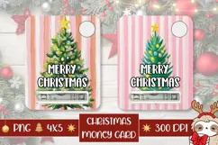 Pink Christmas Tree Money Card, Christmas Money Holder PNG Product Image 1