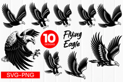 Flying Eagle Tattoo SVG PNG Product Image 1