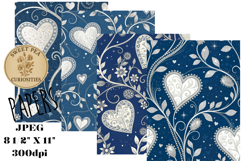 Valentines, Blue, Papers, Junk Journal Product Image 1