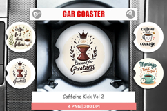 Car Coaster Caffeine Kick Quotes Product Image 1