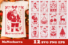 Christmas Coquette Frame SVG Bundle | Holiday PNG EPS Product Image 1