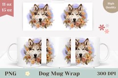 Husky Dog Mug Wrap Design, Dog Coffee Cup Sublimation Design Product Image 1
