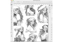55 Procreate Pirate Girls Stamp Brushes Product Image 8