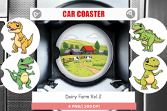 Car Coaster Dairy Farm Scene Product Image 1