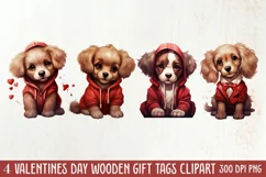 Cute Valentine Dog Clipart, Valentines Day Dog Clipart Product Image 1