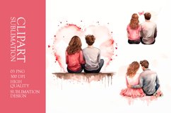 Watercolor Couples, Valentines Day Clipart Sublimation Product Image 1