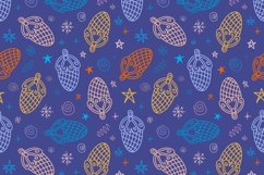 Blue Christmas pattern with colorful cone Product Image 1