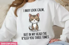 I May Look Calm But in My PNG, Funny Cat Sublimation PNG Product Image 2