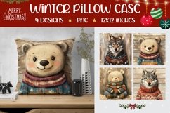 Winter Wolf Pillowcase, Winter Animals Pillow Case Product Image 1