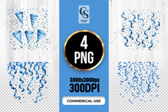 Blue Party Confetti Clipart Sublimation PNG Product Image 1