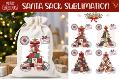 Patchwork Christmas Tree Santa Sack Designs, Christmas PNG Product Image 1