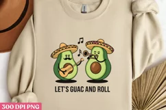 Let’s Guac and Roll PNG, Avocado Sublimation PNG Product Image 2