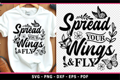 Spread your wings and fly SVG, Inspirational quotes SVG PNG Product Image 1