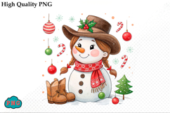 Christmas Cactus and Cow Boy Boots PNG Product Image 1