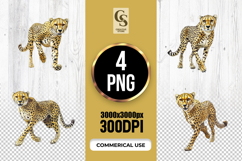 Watercolor Cheetah Clipart Sublimation PNG Product Image 1