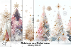 Christmas trees digital paper, background clipart Product Image 1