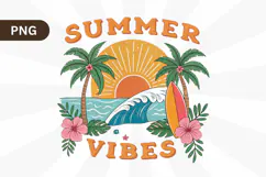 Summer vibes PNG, Beach PNG Sublimation Design Product Image 1