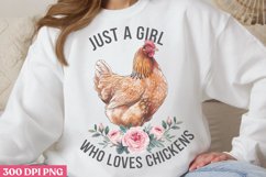 Just A Girl Who Loves Chickens PNG, Beauty Farm Sublimation Product Image 2
