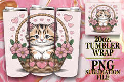 Bright Reflections 20oz tumbler wrap, Valentines Cat Product Image 1