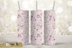 WATERCOLOR FLOWER tumbler sublimation wrap design png Product Image 2