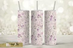 WATERCOLOR FLOWER tumbler sublimation wrap design png Product Image 2