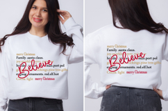 Believe Words SVG, Merry Christmas SVG, Christmas Sweater Product Image 1