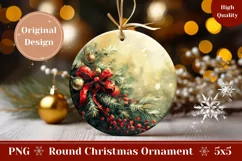 Watercolor Christmas Balls Ornament, Winter Ornament Print Product Image 1