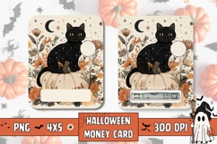 Boho Halloween Black Cat Money Card Printable Product Image 1
