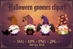 Halloween gnomes vector set, SVG clip art Product Image 1