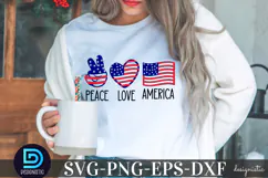 Peace love America SVG, 4th of July SVG Product Image 2