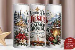 Jesus Brings Calmer Christmas PNG, Breathe Deep Christian Ch Product Image 2
