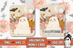 Cartoon Ghost Money Card, Printable Halloween Money Card PNG Product Image 1