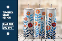 Colorful Flowers tumbler warp design Product Image 1