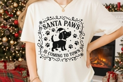 Santa Paws Is Coming To Town Svg, Funny Dog Christmas Svg. Product Image 2